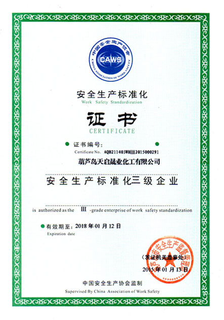 安全标准化证书